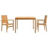 3 Piece Garden Dining Set Solid Wood Teak 3157911