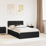 Bed Frame with Drawer Black 120 x 190 cm Engineered Wood 3412207