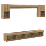 TV Wall Units with LED 6 pcs Artisan Oak Engineered Wood 3402956