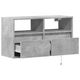 TV Wall Cabinet with LED Lights Concrete Grey 80x31x45 cm 852330