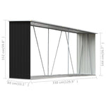 ZNTS Garden Log Storage Shed Galvanised Steel 330x84x152 cm Anthracite 47085