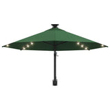 Wall-mounted Garden Parasol with LEDs 300 cm Green 312523