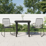 ZNTS 3 Piece Garden Dining Set Black PVC Rattan 3099209