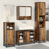 Bathroom Furniture Set with Door 3 pcs Old Wood Engineered Wood 3402480