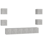 ZNTS 7 Piece TV Cabinet Set Concrete Grey Engineered Wood 3079081