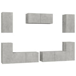 7 Piece TV Cabinet Set Concrete Grey Engineered Wood 3114305