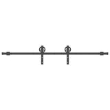 Sliding Door Hardware Kit 200 cm Steel Black 4009725