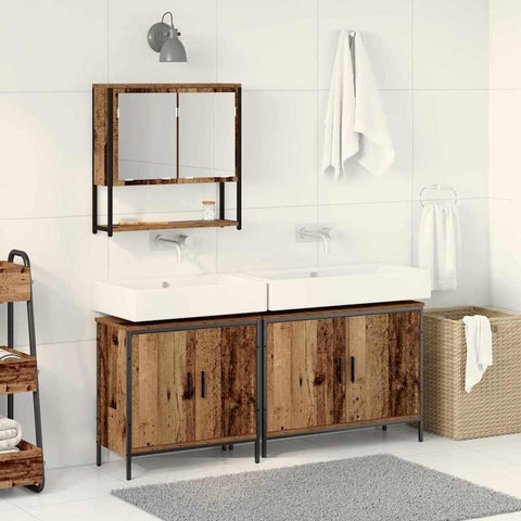 Bathroom Furniture Set with Storage 3 pcs Brown 80 x 30 x 44 cm 3334364