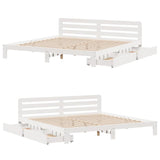 Bed Frame without Mattress White 180x200 cm Super King Solid Wood Pine 3309855