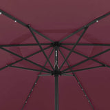 312534 Garden Parasol with LED Lights 400 cm Bordeaux Red