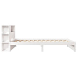 Bookcase Bed without Mattress White 75x190cm Small Single Solid Wood Pine 3322370