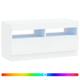 LED TV Cabinet White Engineered Wood 897435