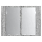 LED Mirror Cabinet Grey Sonoma 60x12x45 cm Engineered Wood 822842
