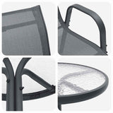 Garden Bistro Set 3 pcs Grey Steel 42003979