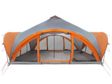 Tipi Tent Grey and Orange 6-Person Polyester and Steel 42028625