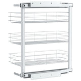 3-Tier Pull-out Kitchen Wire Basket Silver 47x25x56 cm 50969