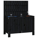 Garden Storage Box Black 76x42.5x54 cm Solid Wood Pine 823826