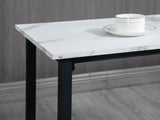 Three-Piece Marble-Effect Bar Table Set - White/Black T3398P329533