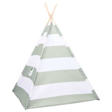 Children Tent Grey and White 120 x 120 x 150 cm Solid pine wood 80273