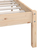 Bed Frame Pine Solid Pinewood Double Durable Bed Frame 810147