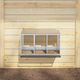 Chicken Nesting Box with 3 Compartments Galvanized Silver Metal 864346