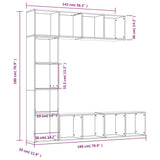 3 Piece Book/TV Cabinet Set Smoked Oak 180x30x180 cm 3152713