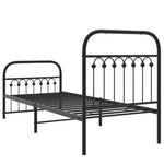Metal Bed Frame without Mattress with Footboard Black 75x190cm 376608