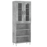 Highboard Concrete Grey 69.5x34x180 cm Engineered Wood 3198757