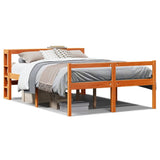 Bed Frame with Headboard without Mattress Wax Brown 135x190 cm 3305878