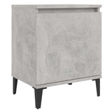 Bed Cabinets with Metal Legs Concrete Grey 40x30x50 cm 805842