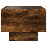 Side Table with LED Smoked Oak 40x40x30 cm Engineered Wood 847501