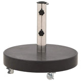Parasol Base Black Granite, Stainless Steel 30 kg Rollable 48564