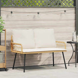 Garden Bench with Cushion Nature 114 x 64 x 90cm Steel 4108262