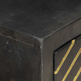 Console Table Black and Gold 90x30x75 cm Solid Mango Wood 286518