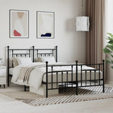 Bed Frame Black Powder-coated steel Double bed size Bed Frame 353555