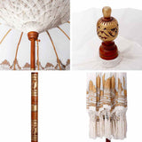 Balinese Parasol Cream 190 x 190 x 260 cm Cotton and solid wood 42006452