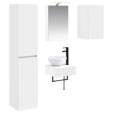 Bathroom Furniture Set 5 pcs White Engineered Wood and Glass 3407239