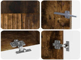 3 Piece LED TV Cabinet Smoked Oak Engineered Wood 3416683