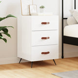 Bedside Cabinet High Gloss White 40x40x66 cm Engineered Wood 827630