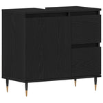 Bathroom Furniture Set 3 pcs Black Oak 30 x 30 x 190 cm 3333096