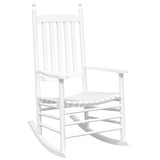Rocking Chairs 2pcs with Foldable Table White Solid Wood Poplar 3281592