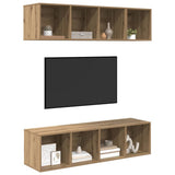 TV Cabinet Set Wall-mounted 3 pcs Artisan Oak Engineered Wood 3393413