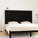ZNTS Wall Headboard Black 204x3x110 cm Solid Wood Pine 824932