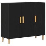 Sideboard Black Oak 90 x 34 x 80 cm Engineered Wood 862761