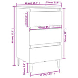 Bed Cabinet with Metal Legs White 40x35x69 cm 805905