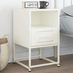 ZNTS Bedside Cabinet White 36x39x60.5 cm Steel 846564