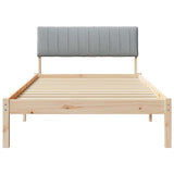 Bed frame Brown and light grey 100 x 200 cm Solid pine wood 878699