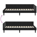 Corner Bed Frame Black 100 x 200 cm Velvet and Engineered wood 42016169