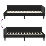 Corner Bed Frame Black 100 x 200 cm Velvet and Engineered wood 42016169