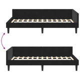 Corner Bed Frame with Headboard Black 90 cm x 190 cm Velvet 42016149